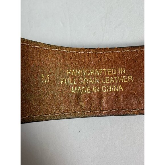 ARIAT Women's Brown Leather Belt Silver Rhinestone Fillagree Buckle Size M READ - Picture 6 of 11